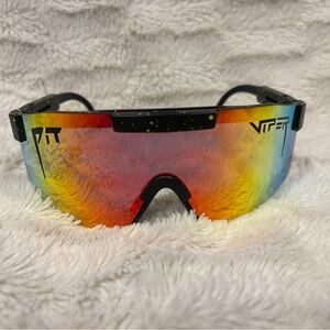 NWT Pit Viper Stylish Neon Orange Green Sunglasses Adjustable Wide Fit Unisex